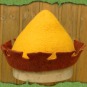 Zinnenhut mit Spitze in Rot-Gelb