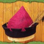 Zinnenhut mit Spitze in Schwarz-Bordeaux