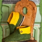 Hüttenschuhe grün-gelb